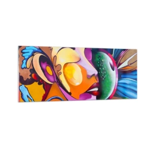 Obraz na skle - Dotknúť sa farbou - 100x40 cm
