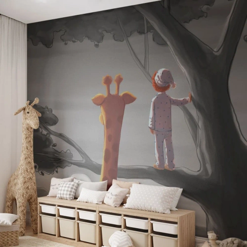 Fototapeta Premium Canvas - To sa naozaj deje - Žirafa, Detský, Sen - 300x210 cm