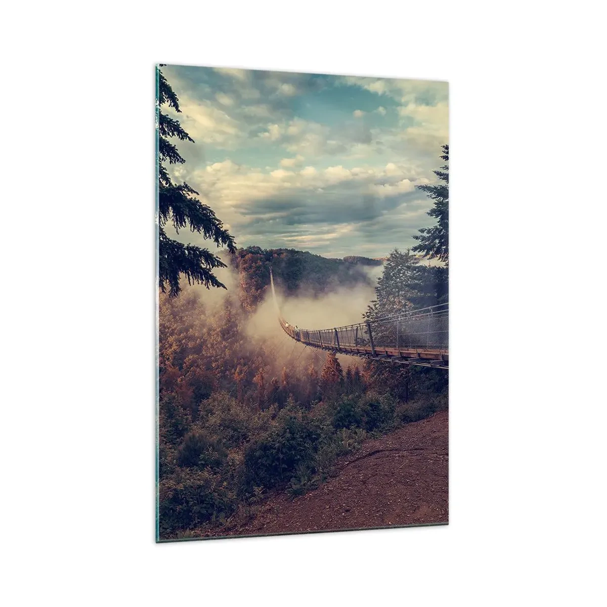 Obraz na skle - Nad jesenným lesom - 70x100 cm