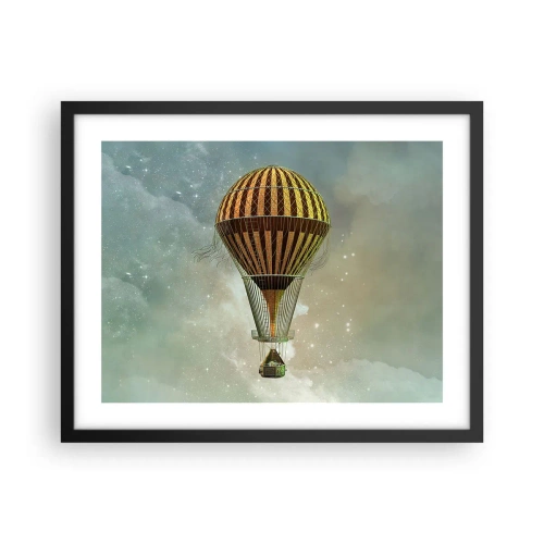 Plagát v čiernom ráme - Priekopnícke lety - 50x40 cm