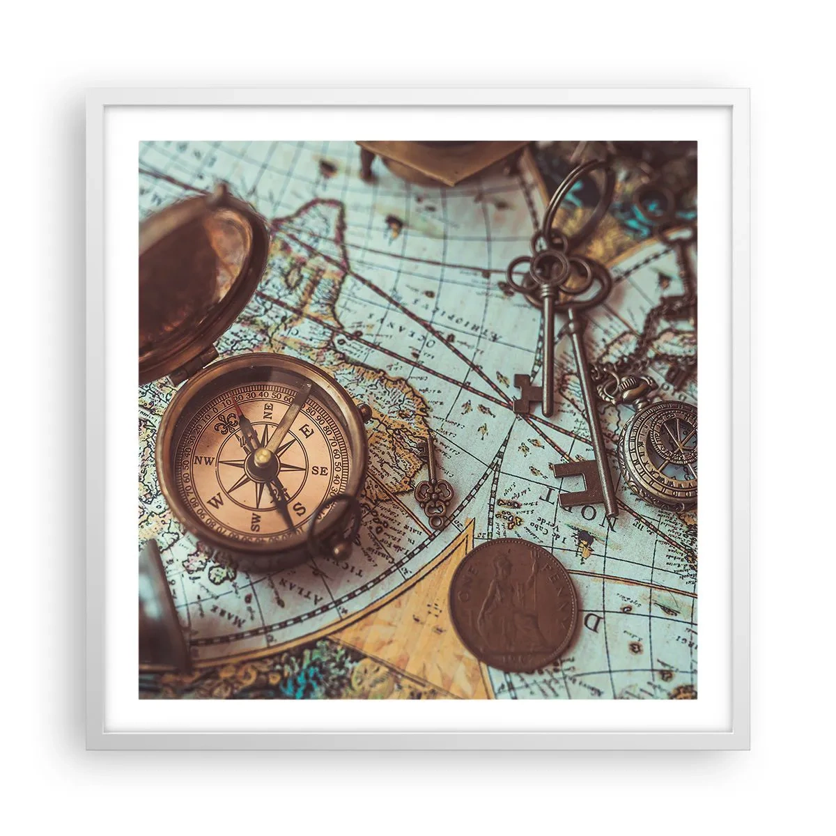 Plagát v bielom ráme - Pre dobrodruha - 60x60 cm