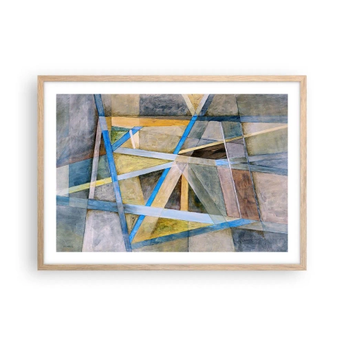 Plagát v ráme zo svetlého duba - Priamo alebo diagonálne? - 70x50 cm