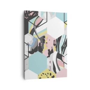 Obraz na plátne - Šesťuholníky a kocky v šiestich farbách - 70x100 cm
