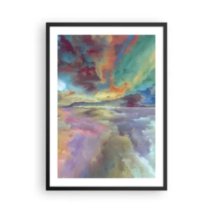 Plagát v čiernom ráme - Farebná obloha v umeleckej interpretácii - 50x70cm - Dve neba - Moderná nástenná dekorácia do obývacej izby a spálne ARTTOR