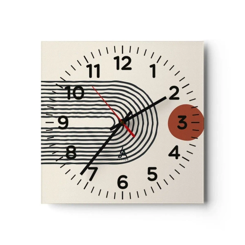 Nástenné hodiny - Magnetizmus tvarov a farieb - 30x30 cm