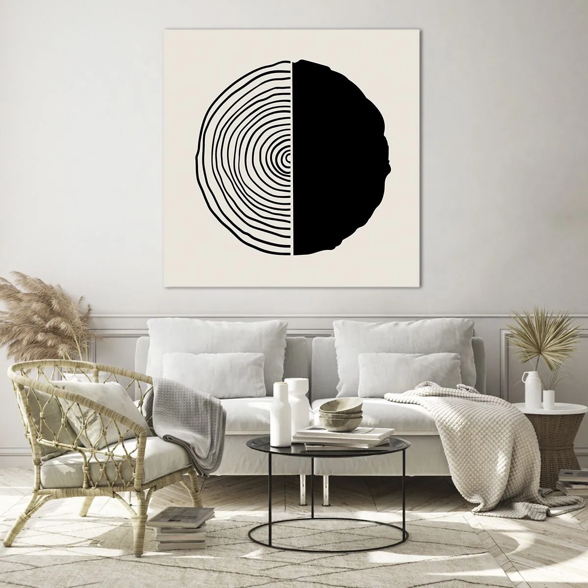 Obraz na skle - Pol na pol - 70x70 cm