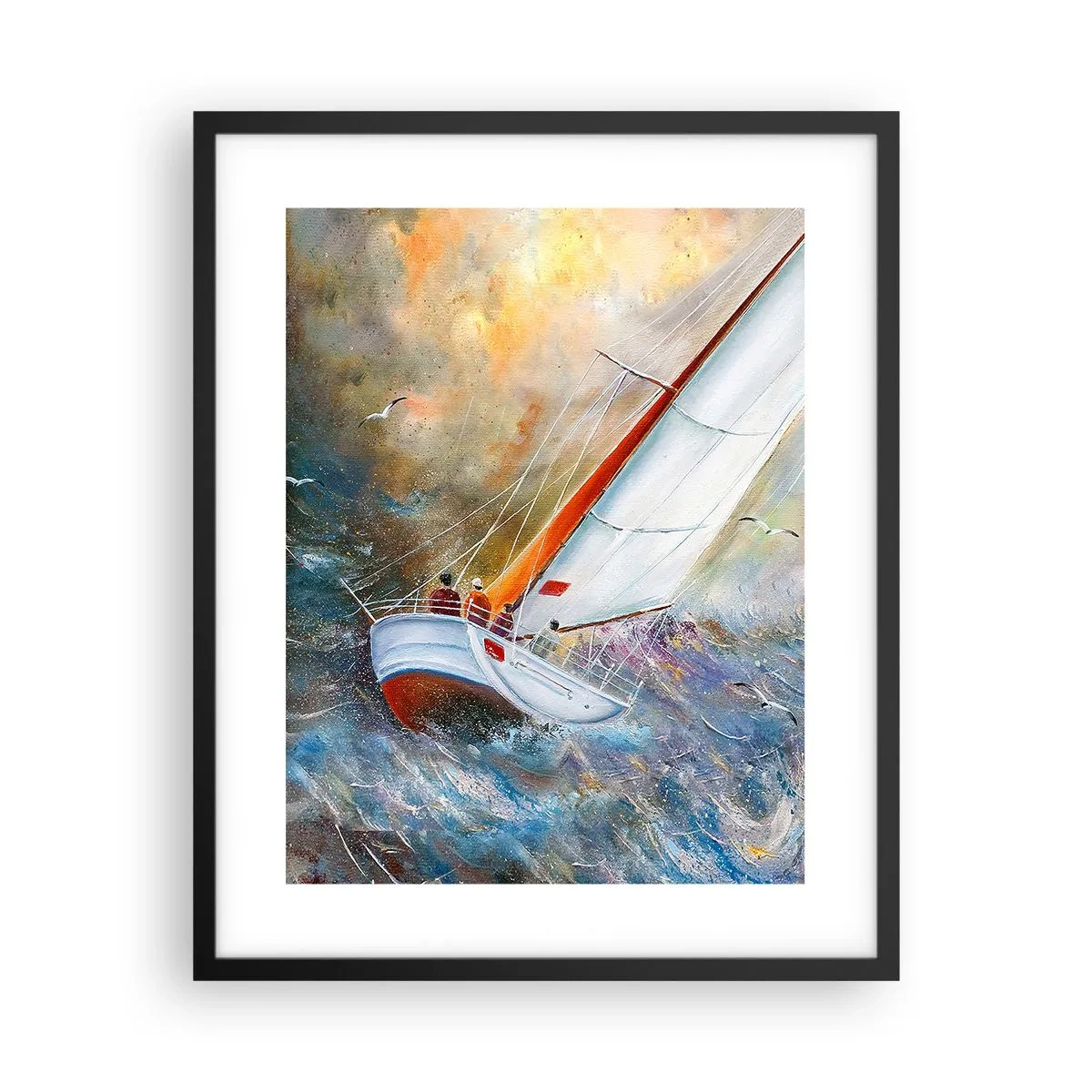 Plagát v čiernom ráme - Bežiace cez vlny - 40x50 cm