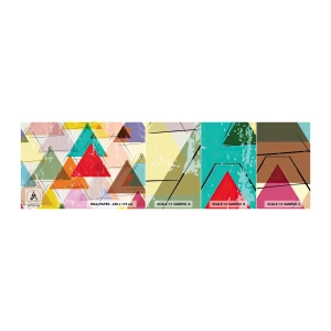 Vzorka samolepiacej fototapety Deluxe Sticker - Blábolenie - Abstrakcia, Kus, Trojuholníky - 100x30 cm