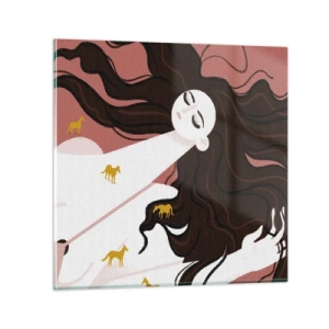 Obraz na skle - Sen o zlatom koni - 40x40 cm