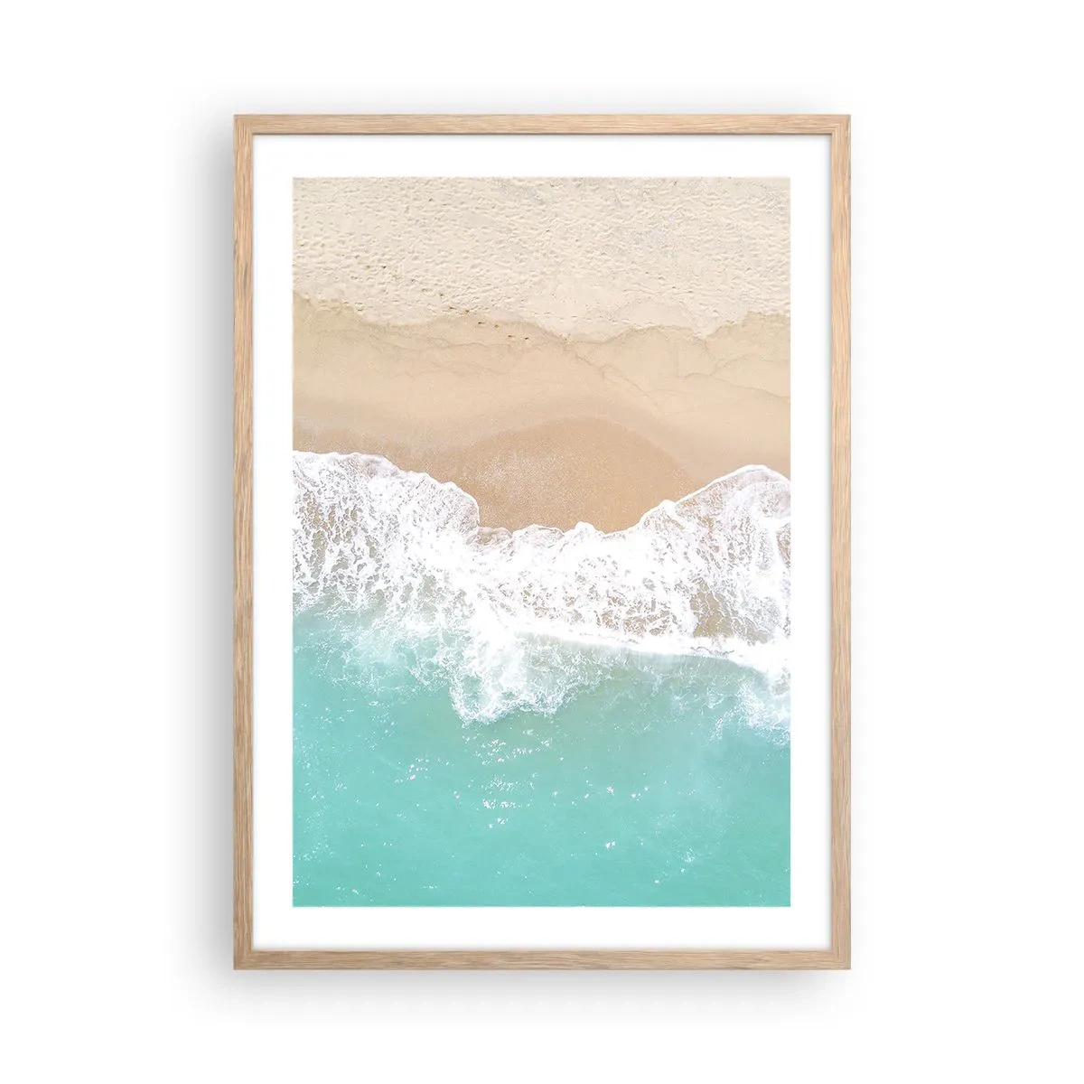 Plagát v ráme zo svetlého duba - Maznavý dotyk - 50x70 cm