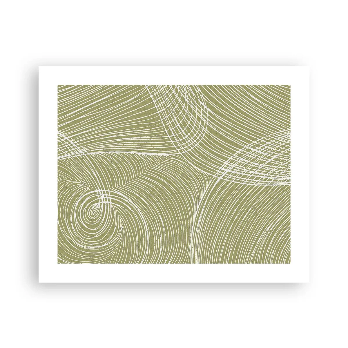 Plagát - Majstrovská abstrakcia v bielej - 50x40 cm