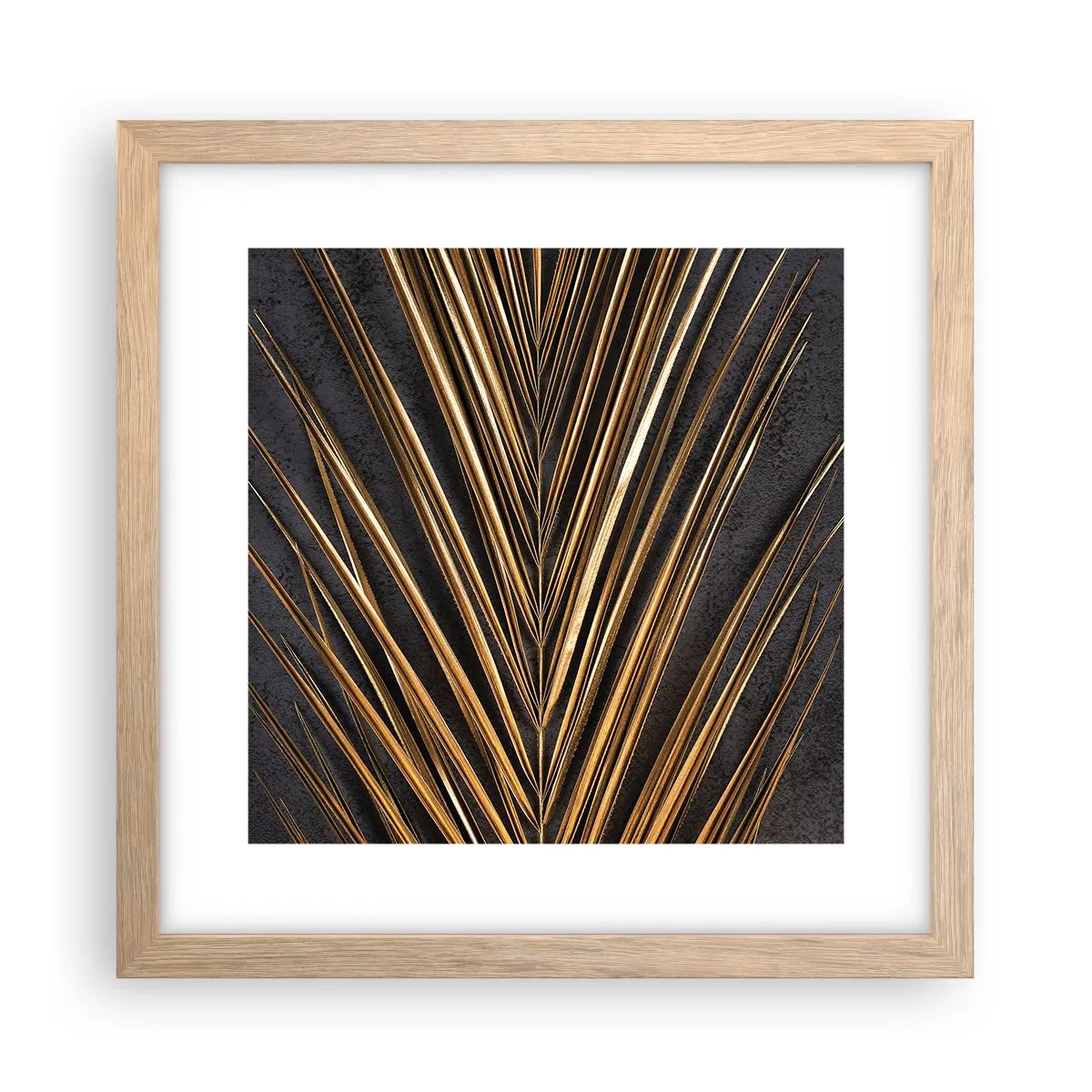 Plagát v ráme zo svetlého duba - Zlato trópov - 30x30 cm