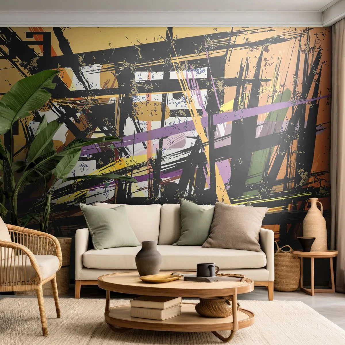 Fototapeta Premium Sand - Ostrý rez - Abstrakcia, Kus, Moderný vzor - 350x256 cm