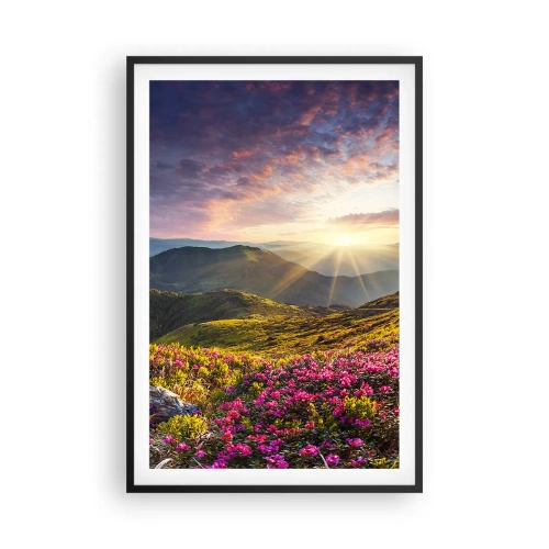Plagát v čiernom ráme - Sviežosť horského rána - 61x91 cm