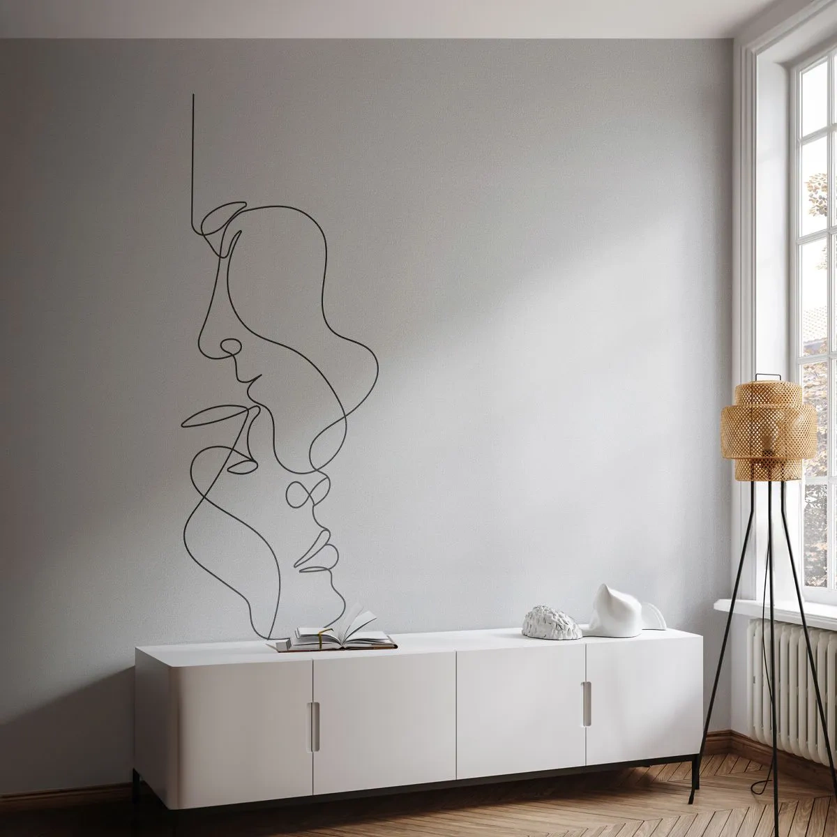 Fototapeta Premium Canvas - Žiar vášnivých túžob - Grafika, Zamilovaný pár, Bozk - 250x175 cm