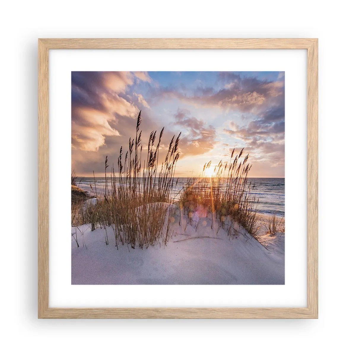 Plagát v ráme zo svetlého duba - Rozlúčka so slnkom a vetrom - 40x40 cm