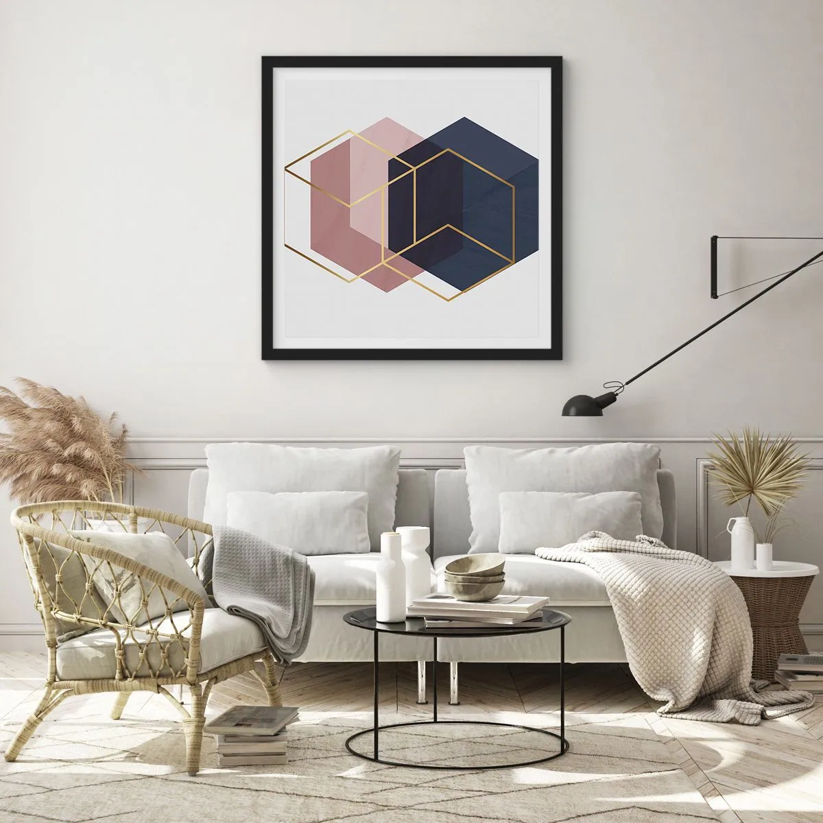 Plagát v čiernom ráme - Sila jednoduchosti - 60x60 cm