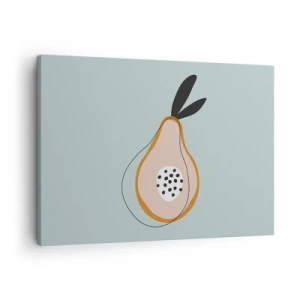 Obraz na plátne - Abstraktná hruška na svetlom pozadí - 70x50cm - Prenikanie do podstaty vecí - Moderná nástenná dekorácia do obývacej izby a spálne ARTTOR