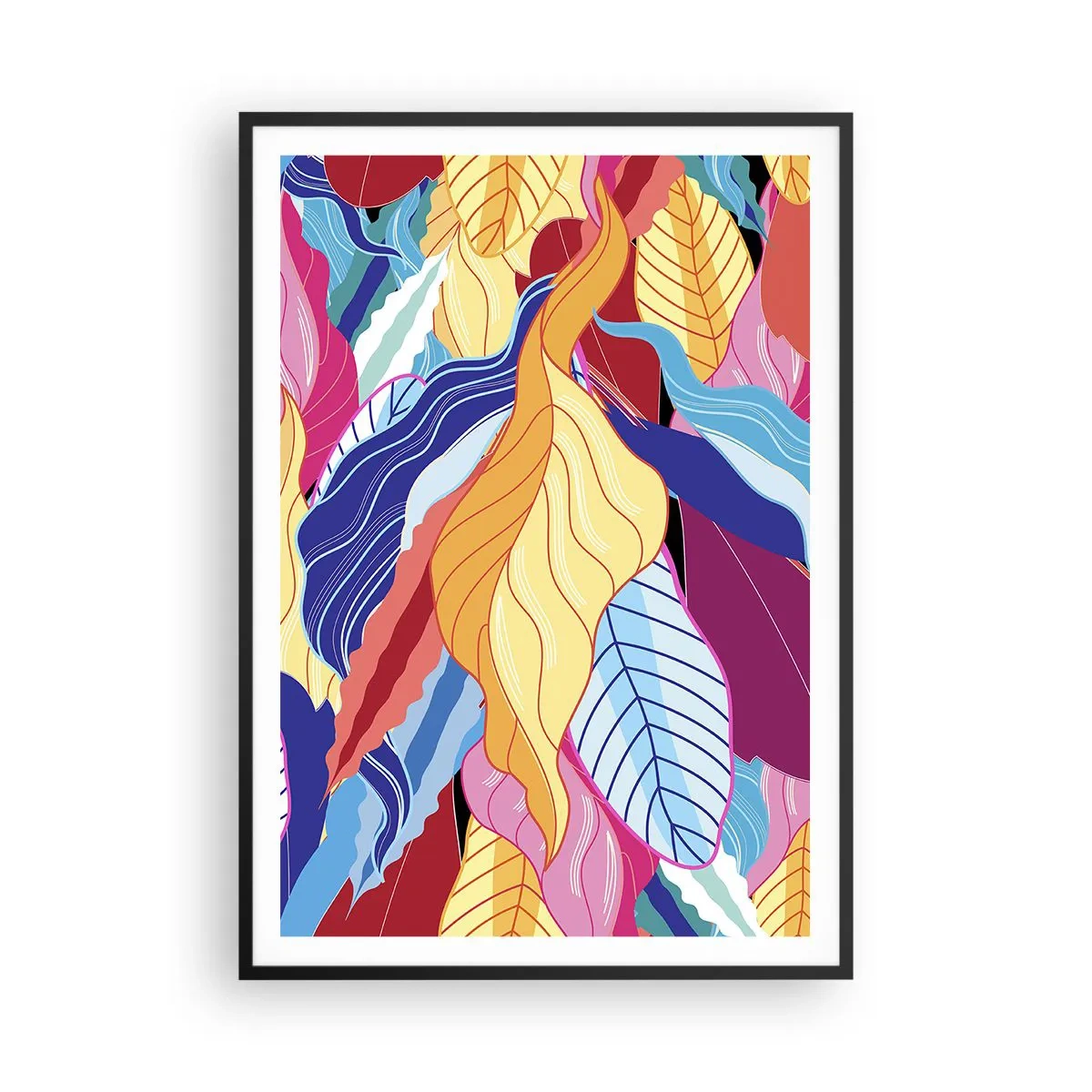 Plagát v čiernom ráme - Farebný neporiadok - 70x100 cm