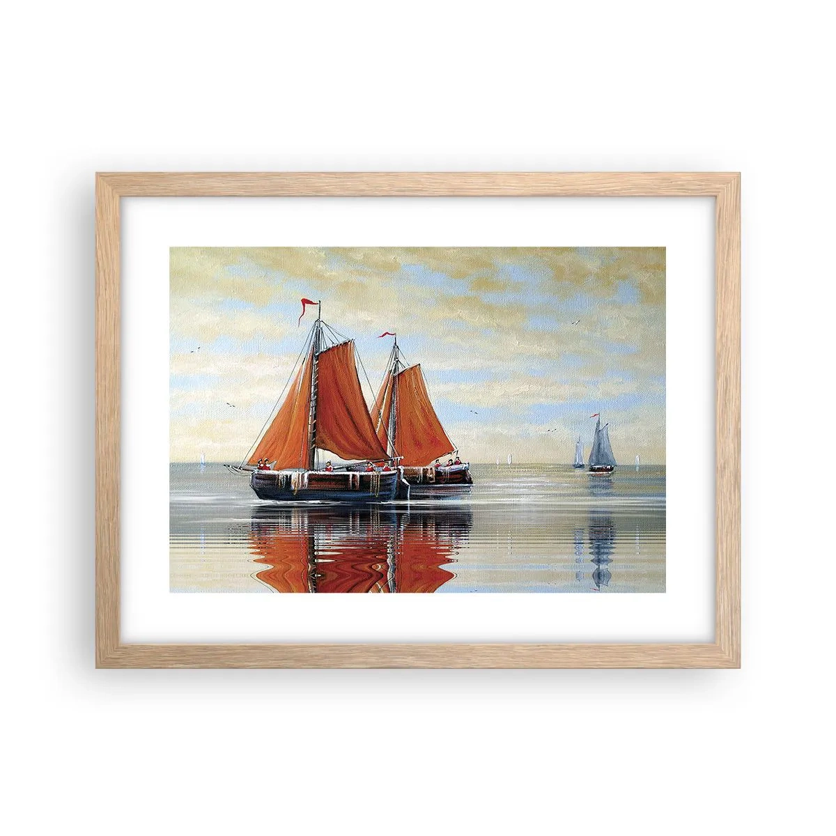 Plagát v ráme zo svetlého duba - Pluj, námorník… - 40x30 cm