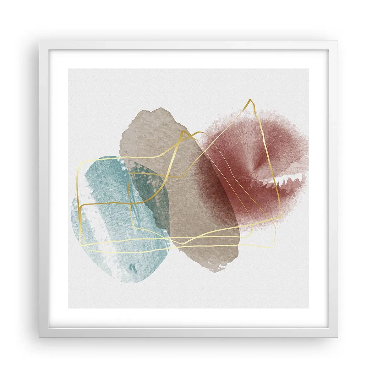 Plagát v bielom ráme - Korálky priestoru - 50x50 cm