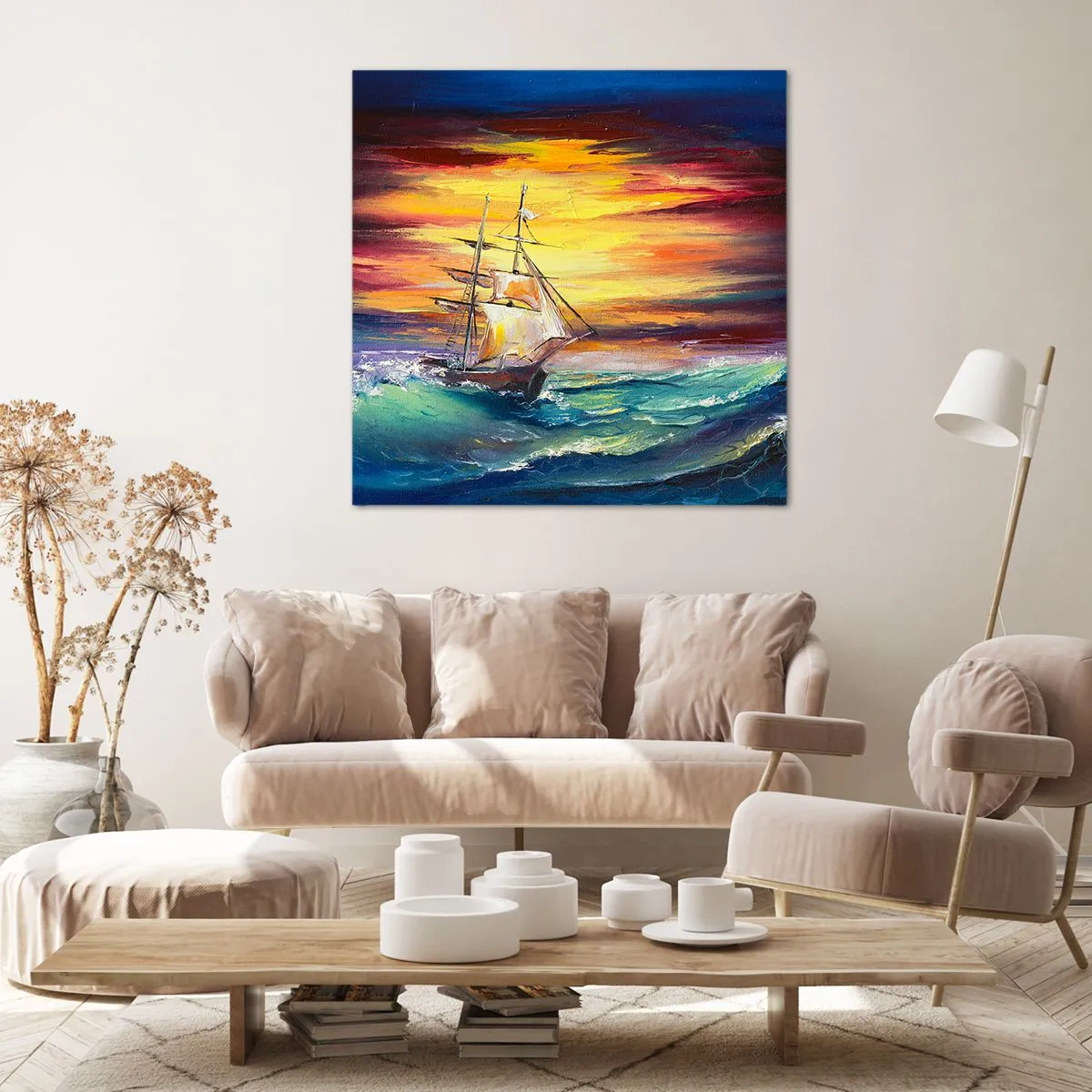Obraz na plátne - Statočne proti vlnám - 70x70 cm
