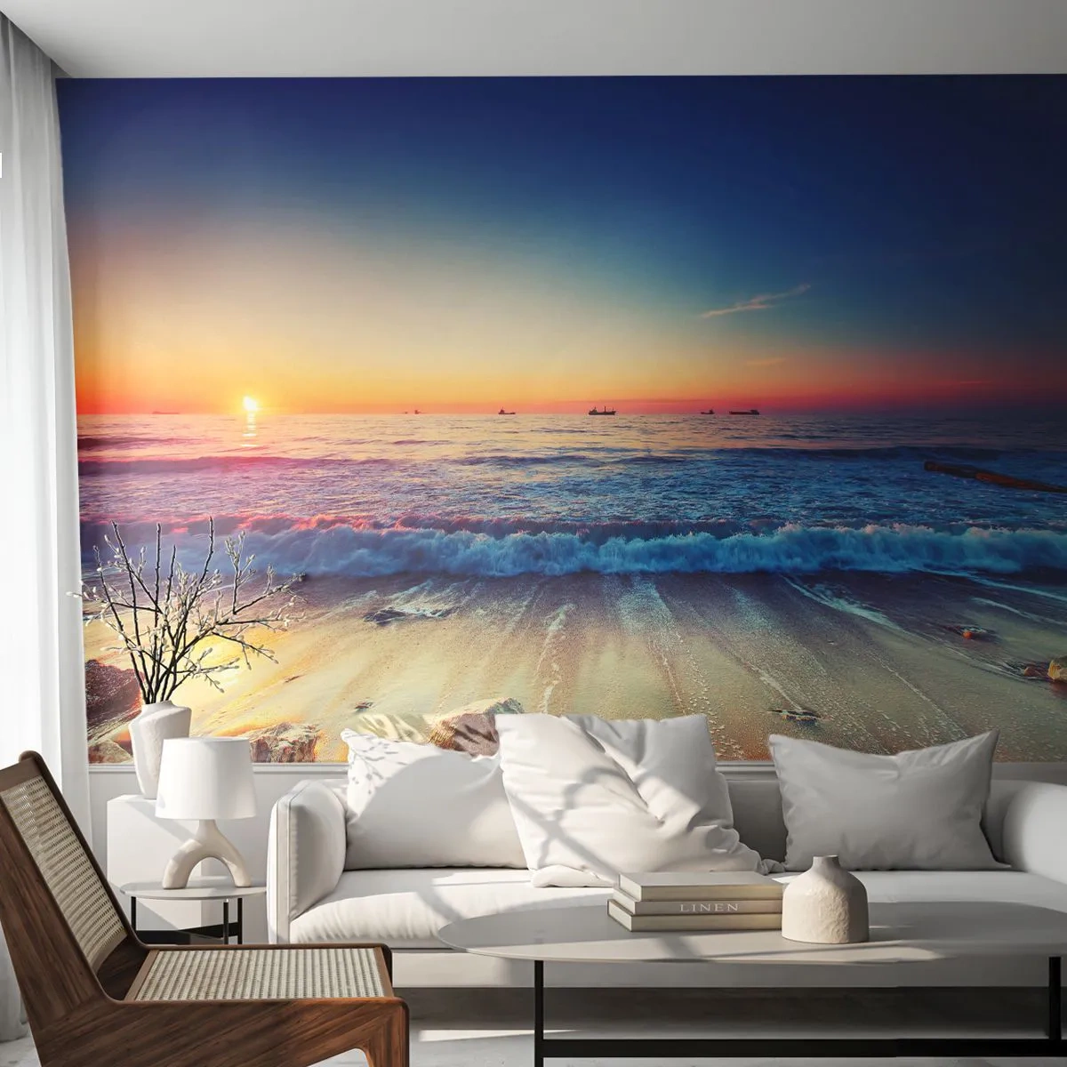 Fototapeta Premium Sand - Čo je za obzorom? - Krajina, More, Západ slnka - 100x70 cm
