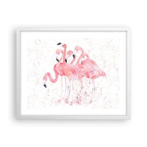Plagát v bielom ráme - Ružový ansámbl - 50x40 cm