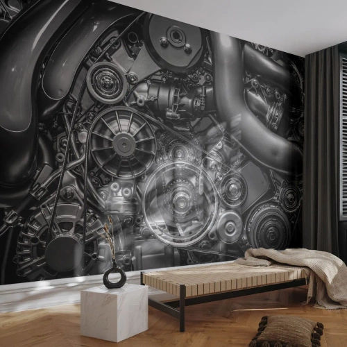 Fototapeta Premium Canvas - Poézia mechaniky - Motor, Mechanik, Kovové - 350x256 cm