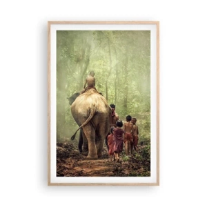 Plagát v ráme zo svetlého duba - Nová Kniha džunglí - 61x91 cm