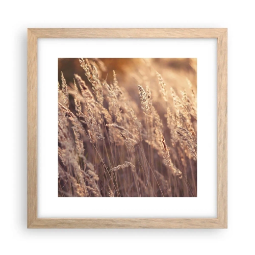Plagát v ráme zo svetlého duba - Pripravení privítať jeseň - 30x30 cm
