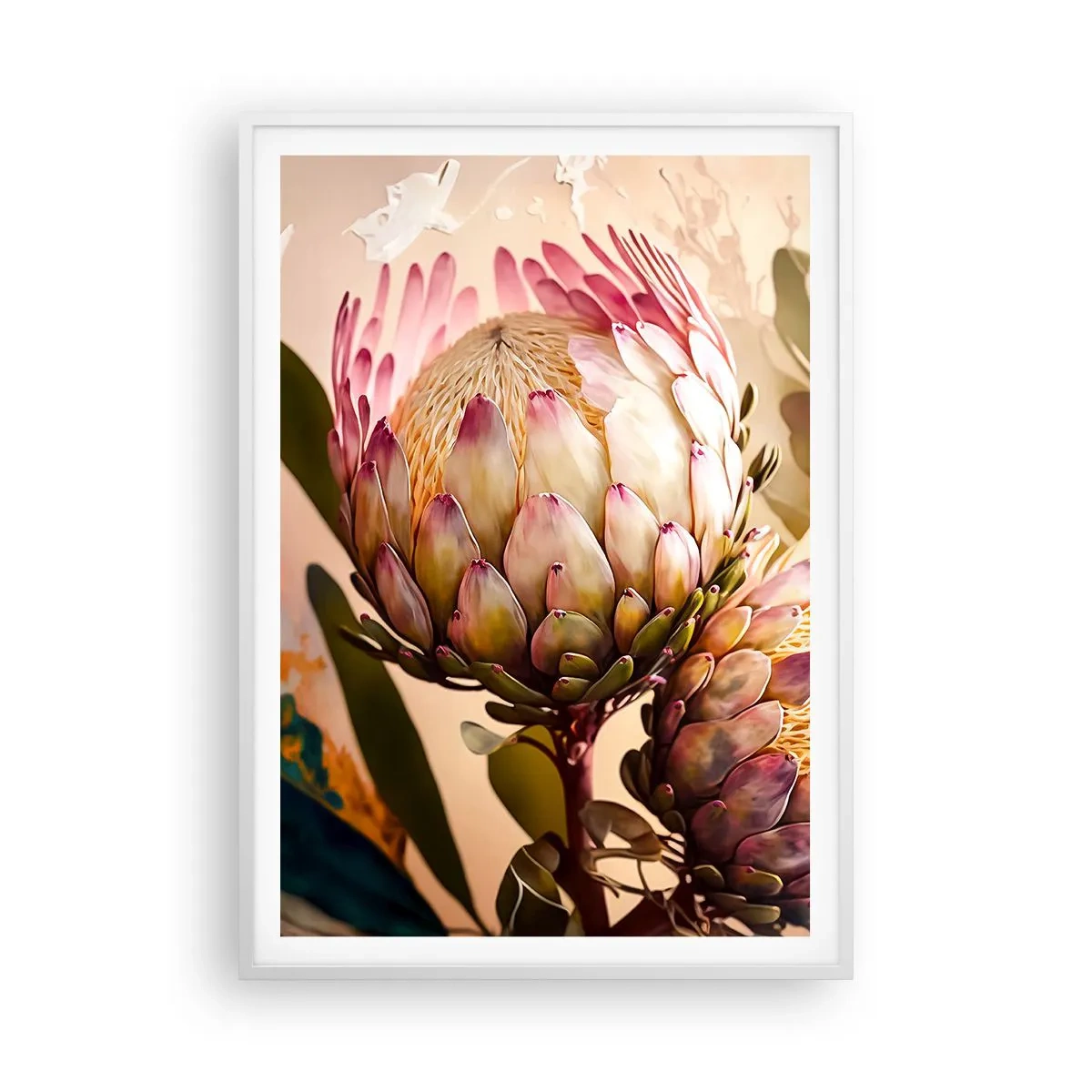 Plagát v bielom ráme - Nežne objaté - 70x100 cm