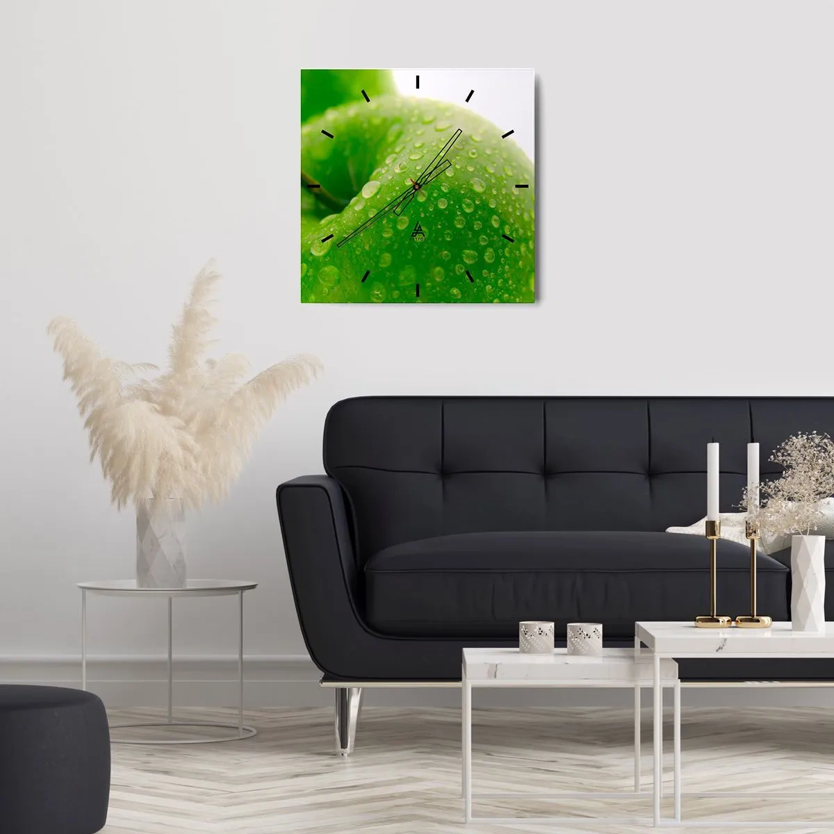 Nástenné hodiny - Zelená studená sviežosť - 40x40 cm