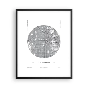 Plagát v čiernom ráme - Anatómia Los Angelesu - 40x50 cm