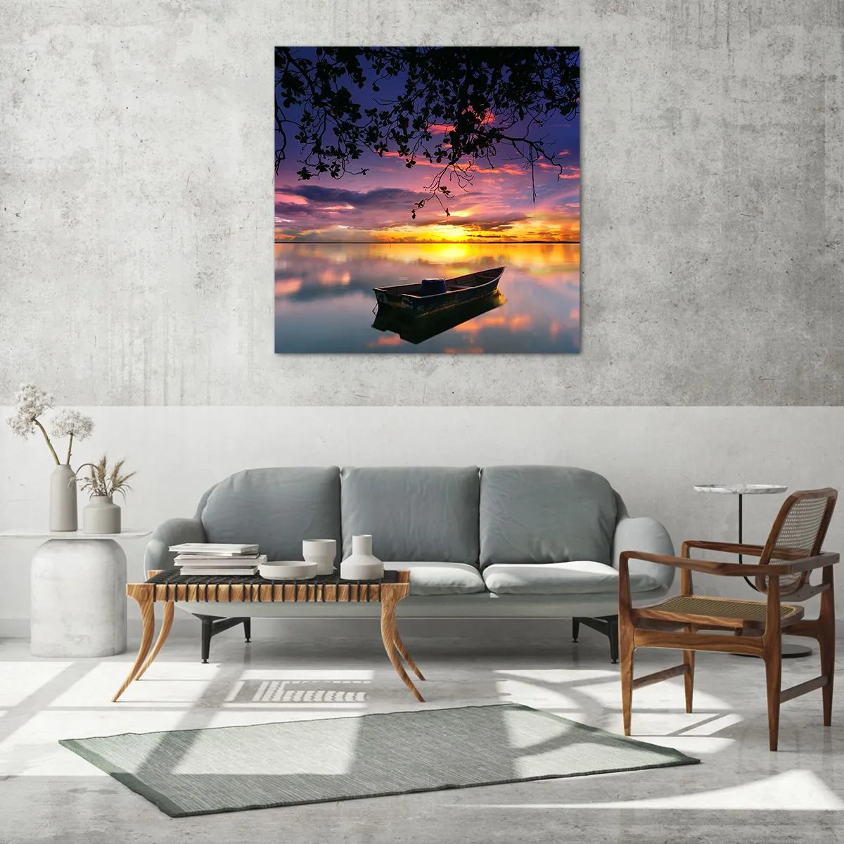 Obraz na skle - „Zdá sa, že visíš uprostred neba…“ - 30x30 cm