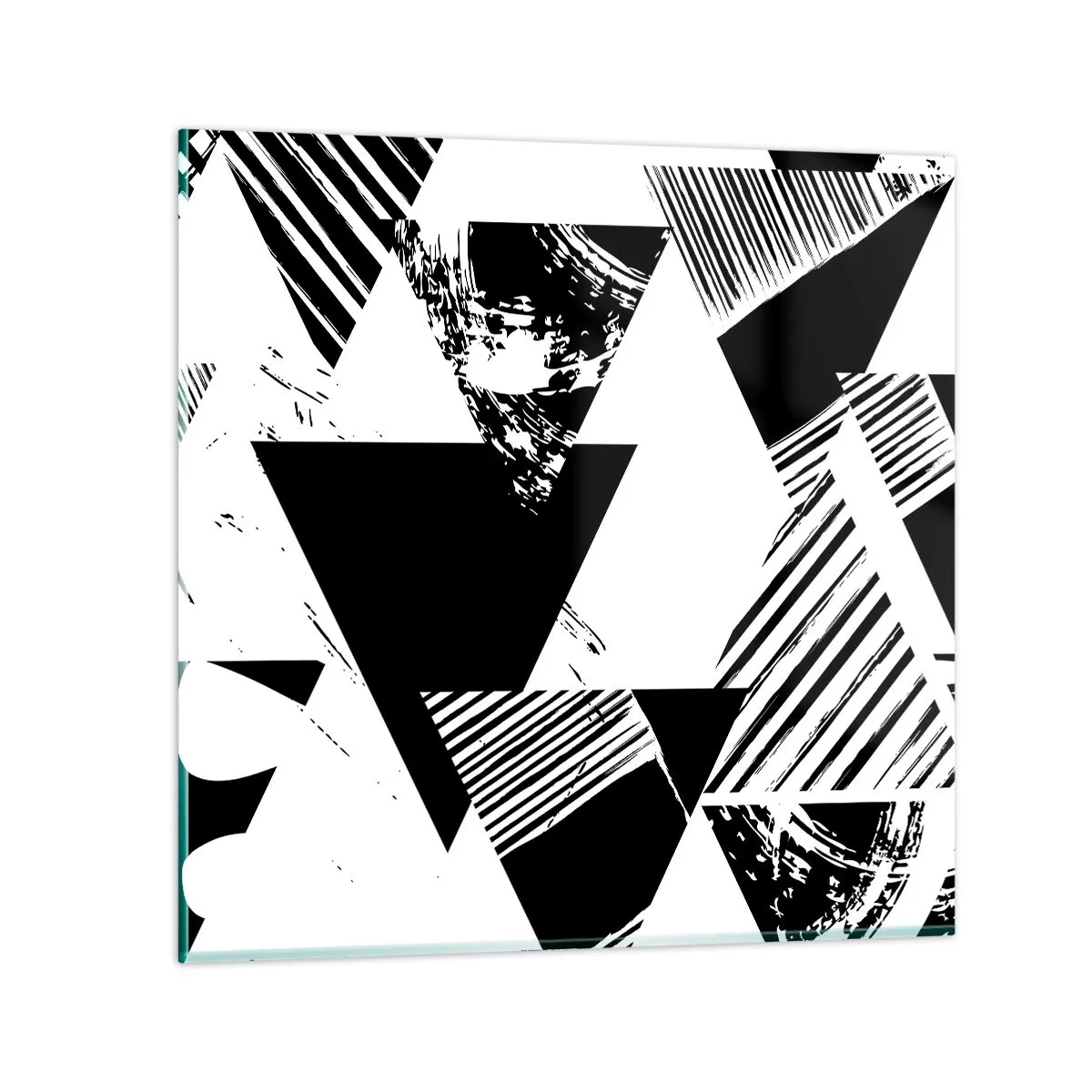 Obraz na skle - Dážď trojuholníkov - 40x40 cm