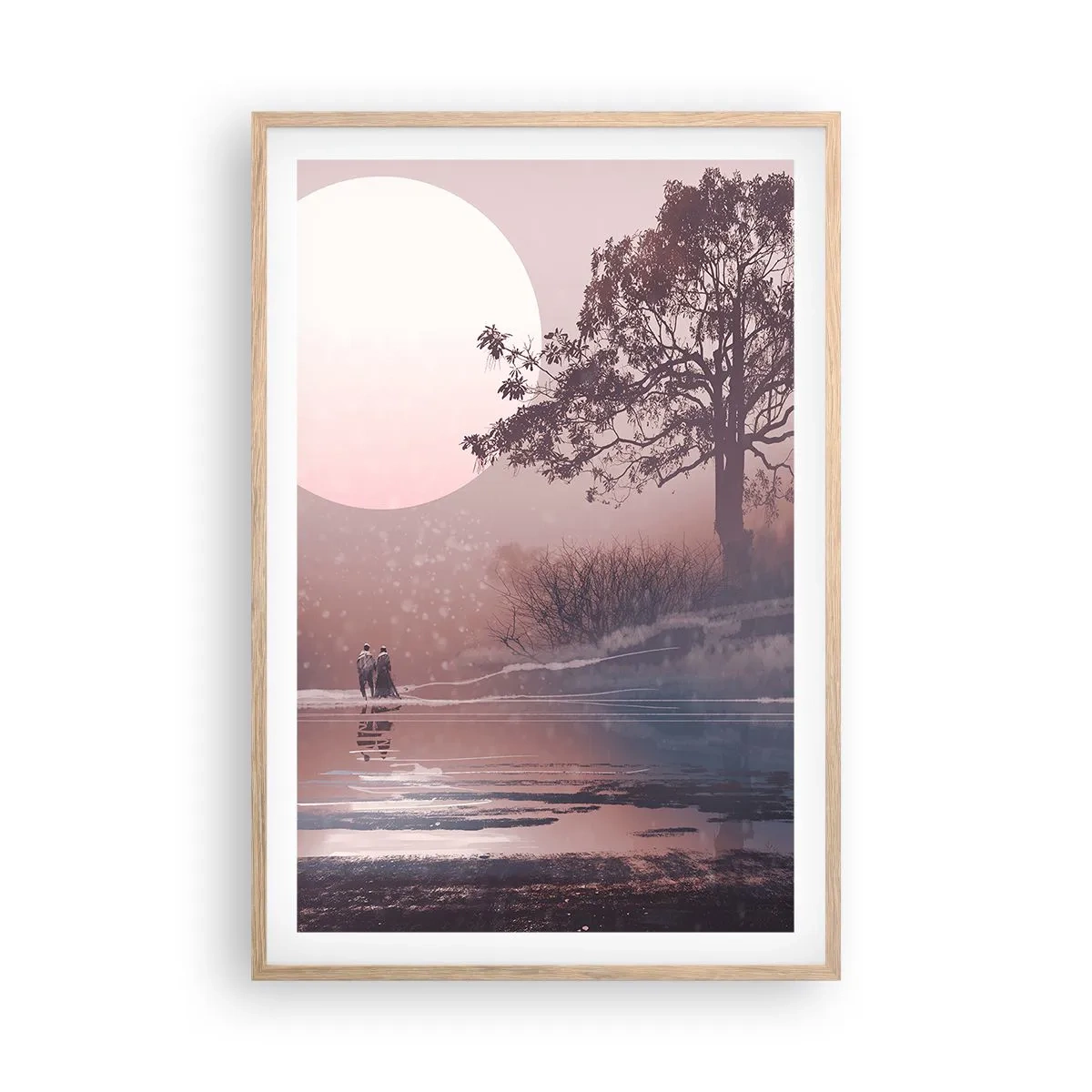 Plagát v ráme zo svetlého duba - Nočné zázraky - 61x91 cm