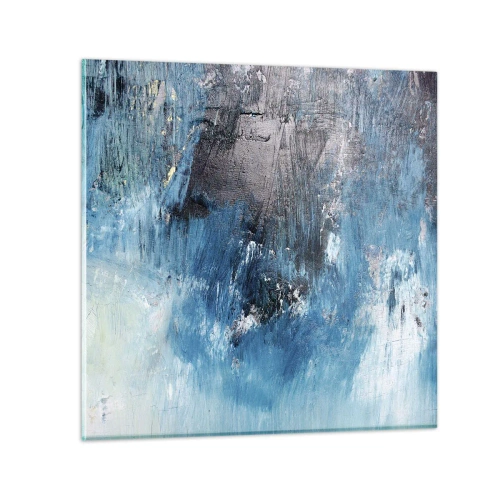Obraz na skle - Rapsódia v modrom - 50x50 cm
