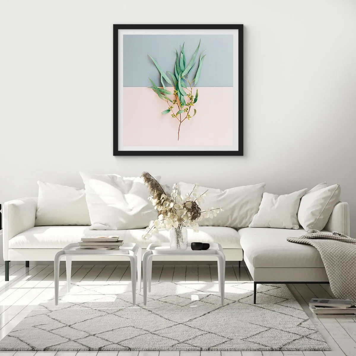 Plagát v čiernom ráme - Pastelová jemnosť - 50x50 cm