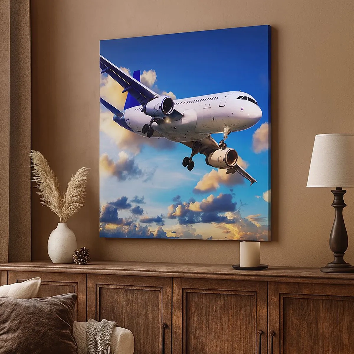 Obraz na plátne - Cestovanie v bielej a blankytnej - 30x30 cm