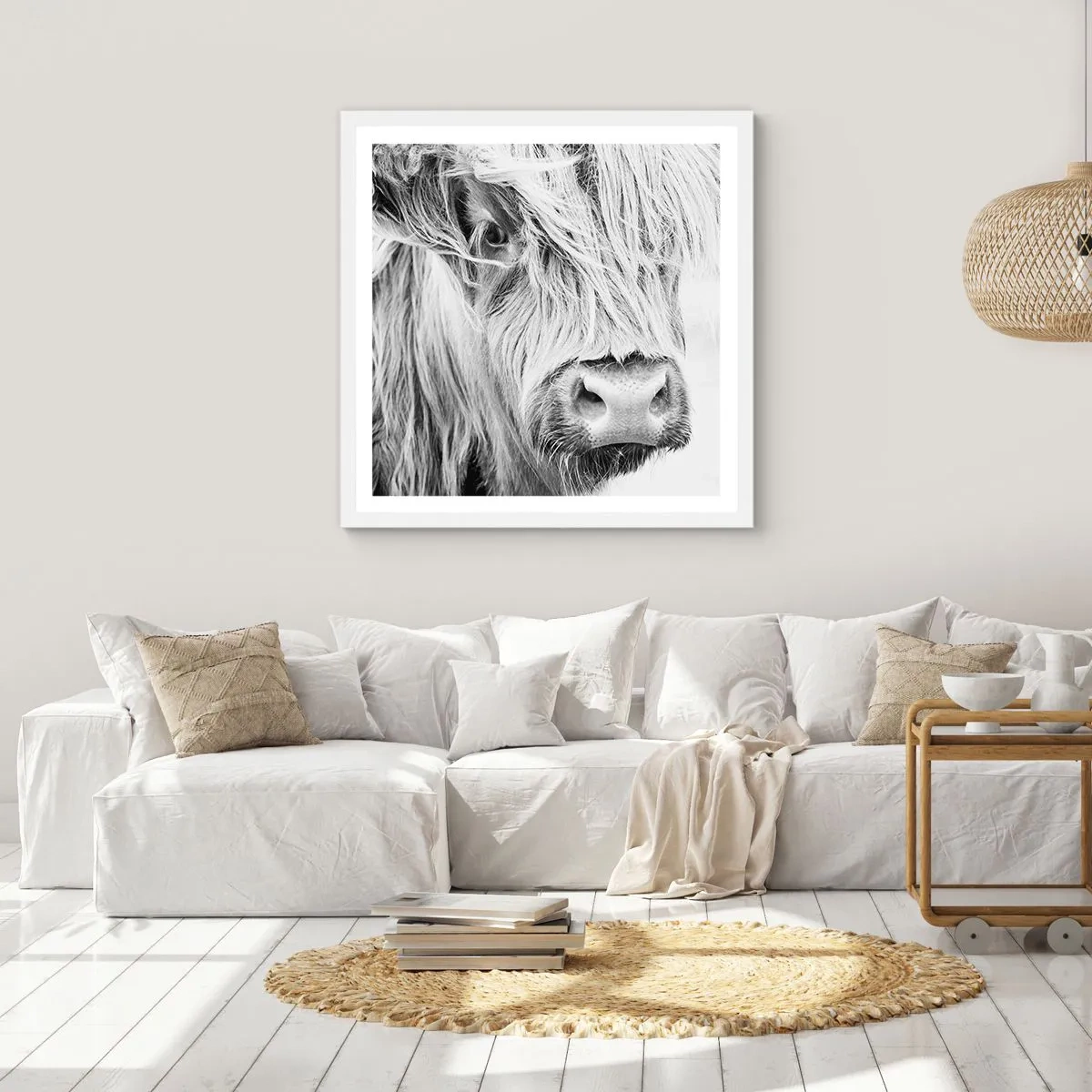 Plagát v bielom ráme - Škótska divokosť - 50x50 cm
