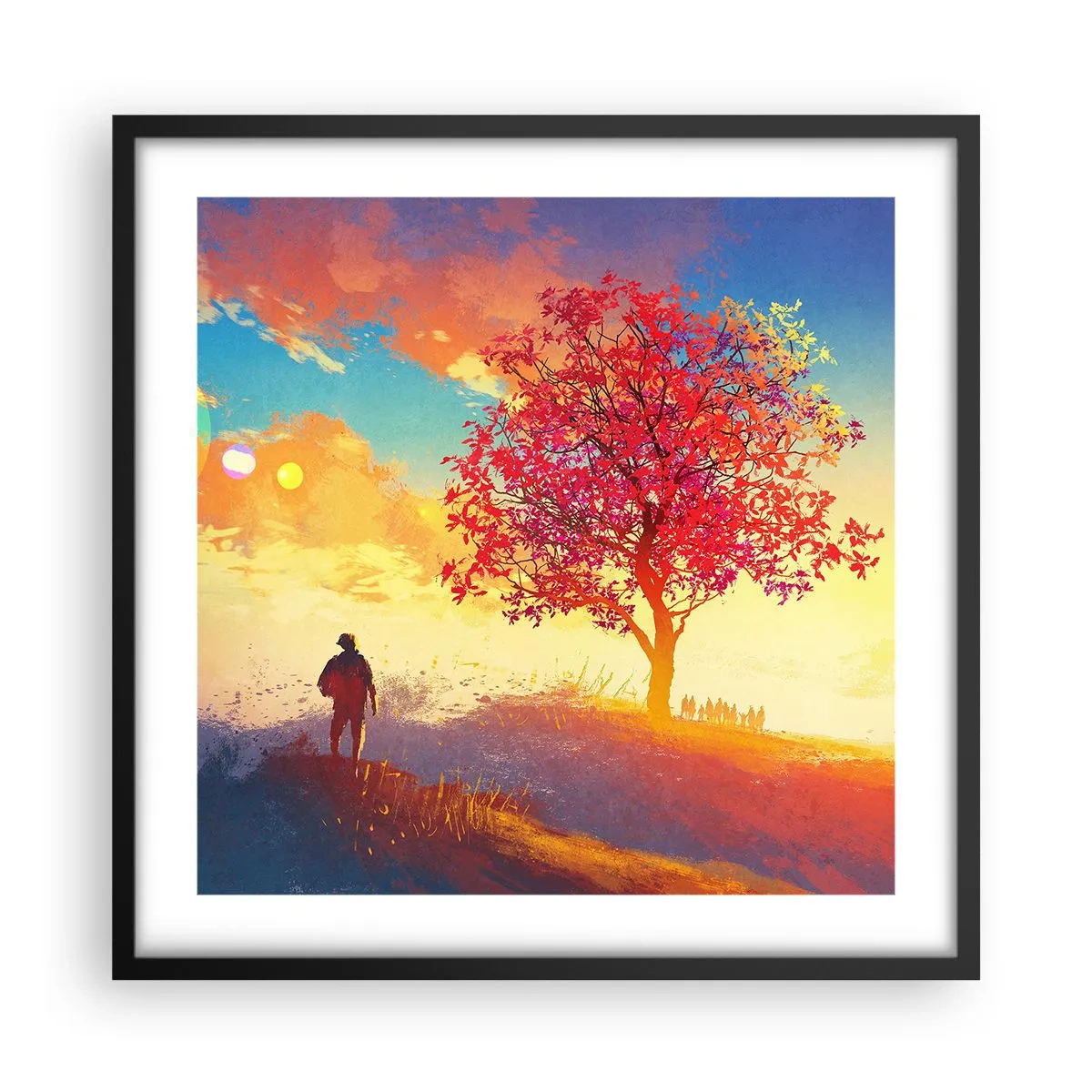 Plagát v čiernom ráme - Pútnik pri cieli - 50x50 cm