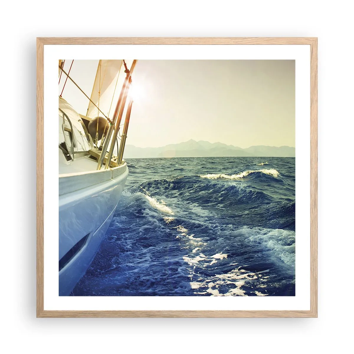 Plagát v ráme zo svetlého duba - Za dobrodružstvom - 60x60 cm