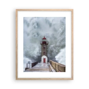 Plagát v ráme zo svetlého duba - Hukot vody, šum vetra - 40x50 cm