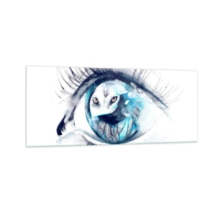 Obraz na skle - Z očí do očí s divočinou - 100x40 cm