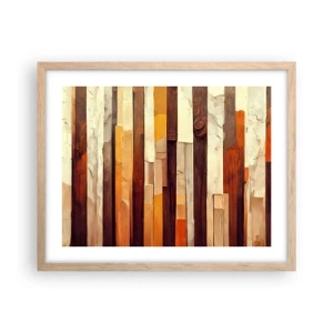 Plagát v ráme zo svetlého duba - Hymna lesných stromov - 50x40 cm