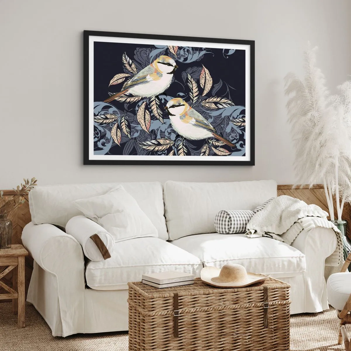 Plagát v čiernom ráme - Žltomodrá pieseň - 70x50 cm
