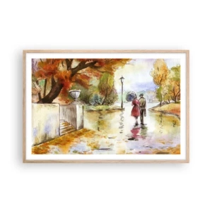 Plagát v ráme zo svetlého duba - Romantická jeseň v parku
 - 91x61 cm
