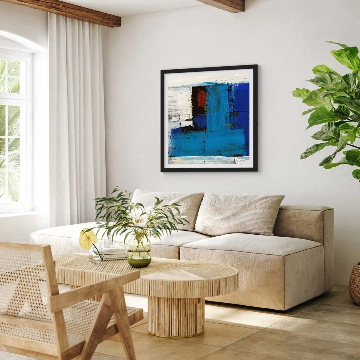 Plagát v čiernom ráme - Tajomstvo modrej - 60x60 cm