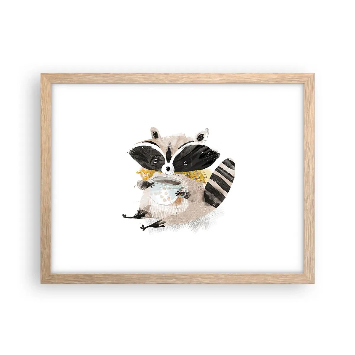 Plagát v ráme zo svetlého duba - Môj priateľ mýval - 40x30 cm